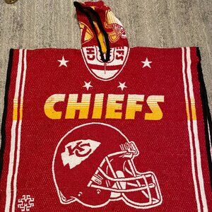 Kansas City Chiefs Themed Mexican Poncho. Measurements provided. smoke free home